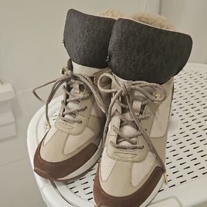 MICHAEL Michael Kors Beige and Brown Winter Boots
